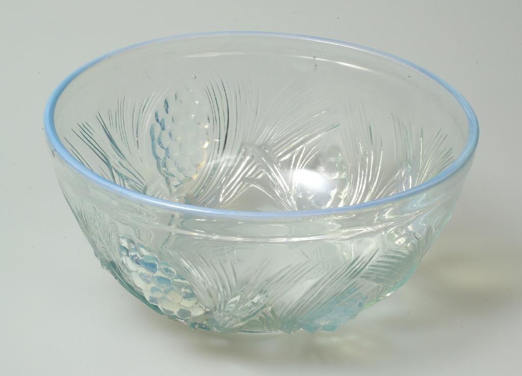 Appraisal: JOBLING'S OPALIQUE PRESSED-GLASS FIR CONE BOWL of circular form moulded