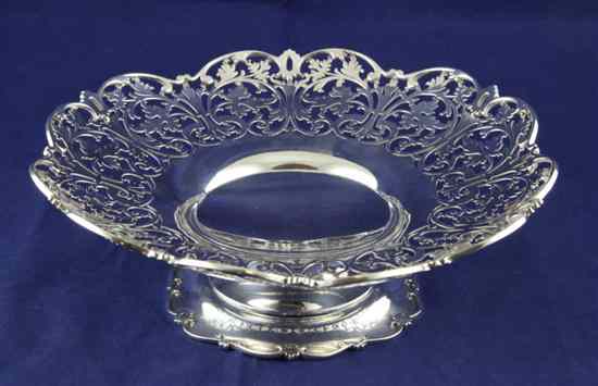 Appraisal: A George V silver pedestal tazza with foliate pierced rim