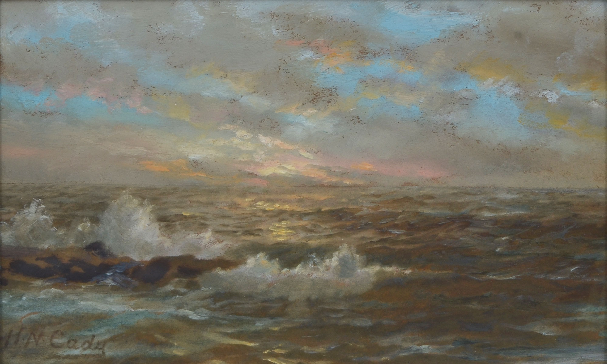 Appraisal: CADY H N American - Sunset with Coastal Surf Crashing