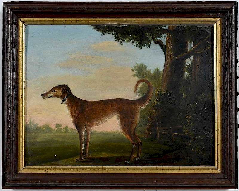 Appraisal: British School th th century Hound unsigned oil on paper