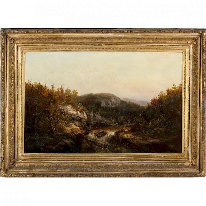 Appraisal: William Frerichs NY NC - Mountain Falls oil on canvas