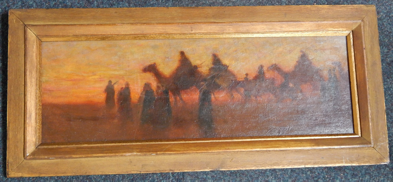 Appraisal: Frank Dean - The Pilgrims Cairo oil on panel signed