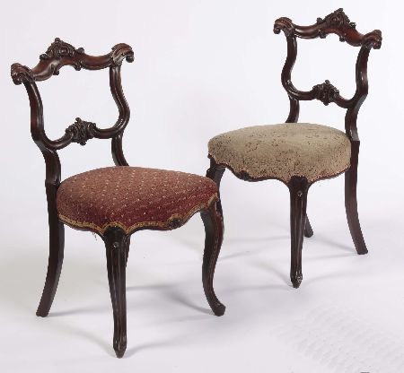 Appraisal: A set of eight early Victorian rosewood dining chairs each