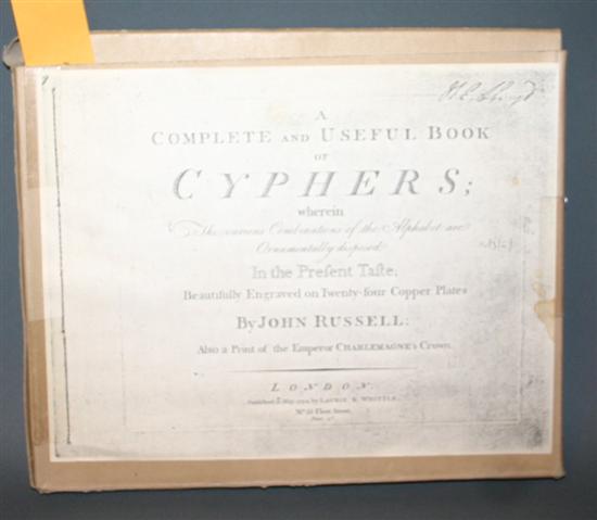 Appraisal: Metalwork John Russell A Complete And Useful Book Of Cyphers