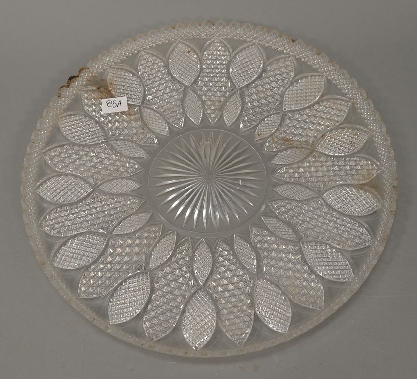 Appraisal: Large cut glass charger underplate dia in Large cut glass