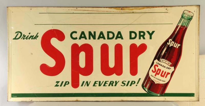 Appraisal: Embossed Tin Spur Sign Description s Some general overall heavy