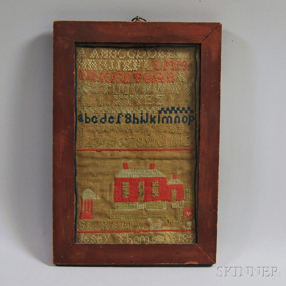 Appraisal: Framed Needlework Sampler with eight rows of letters and numbers