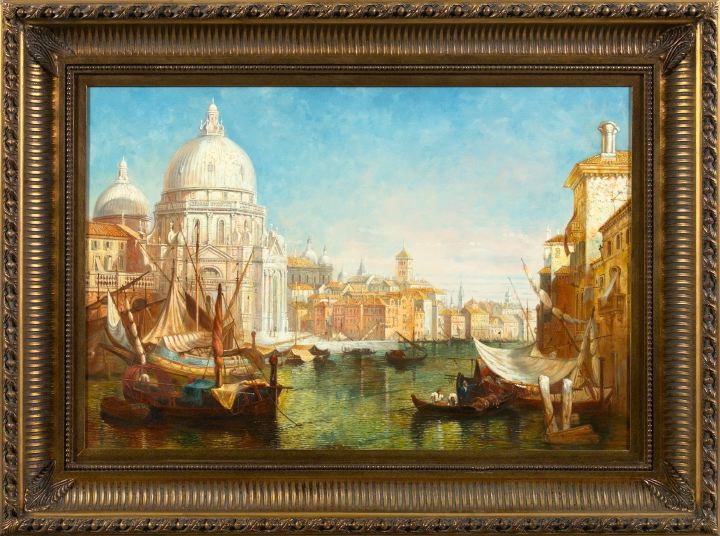 Appraisal: Italian School st Century Venetian Canal Scene with Santa Maria