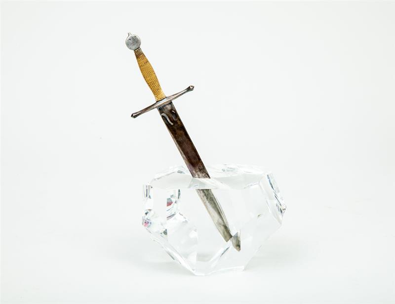 Appraisal: Steuben Silver and Cut-Glass 'Excaliber' Table Ornament Letter Opener In