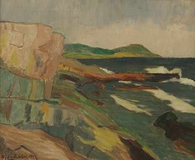 Appraisal: Hjalmar Lundstrom Swedish - Shoreline Oil on canvas signed and