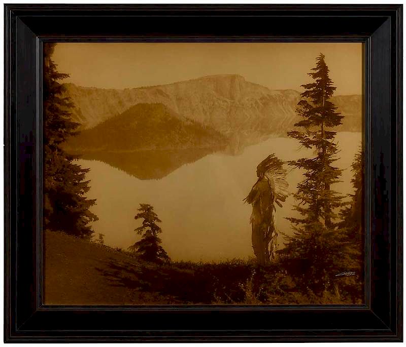 Appraisal: Edward Sherrif Curtis American - Crater Lake contemporary Goldtone printed