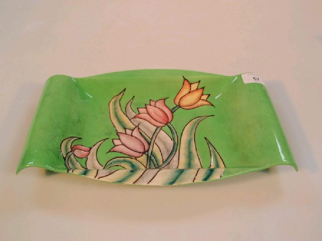 Appraisal: A Carlton ware pottery dish of shaped oblong form with