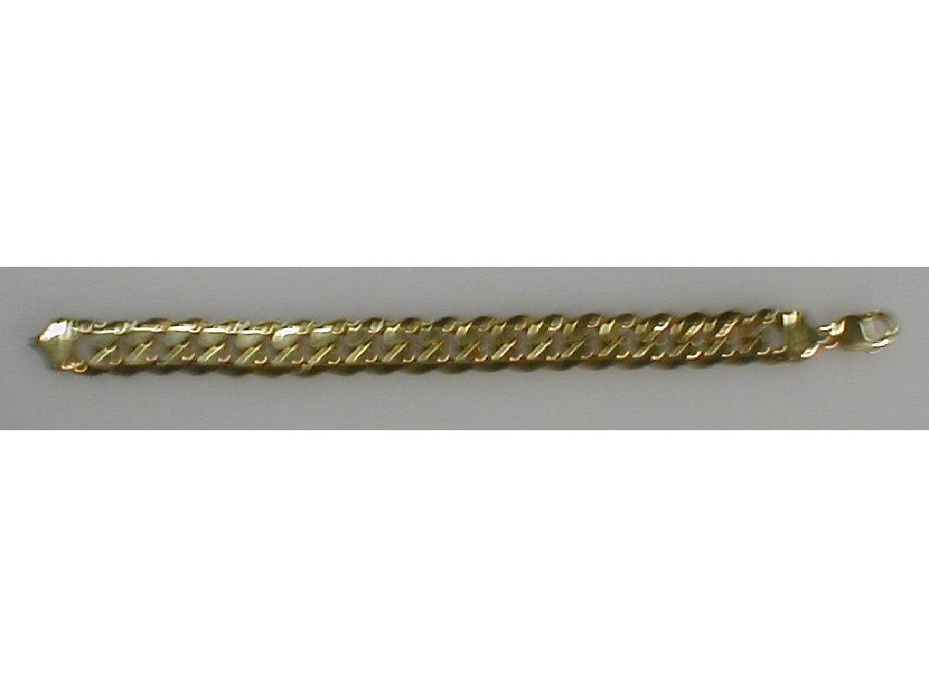 Appraisal: A large flat curb link bracelet marked g