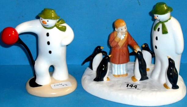 Appraisal: Coalport Snowman Tableaux Penguin Pals and Its a Knockout limited