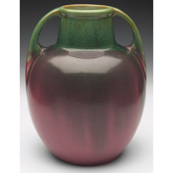 Appraisal: Fulper vase double handled and bulbous shape covered in a