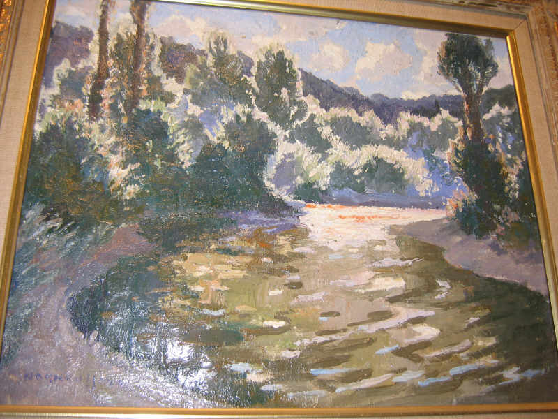 Appraisal: NORMAN LLOYD AUSTRALIAN - River landscape oil on canvas oil