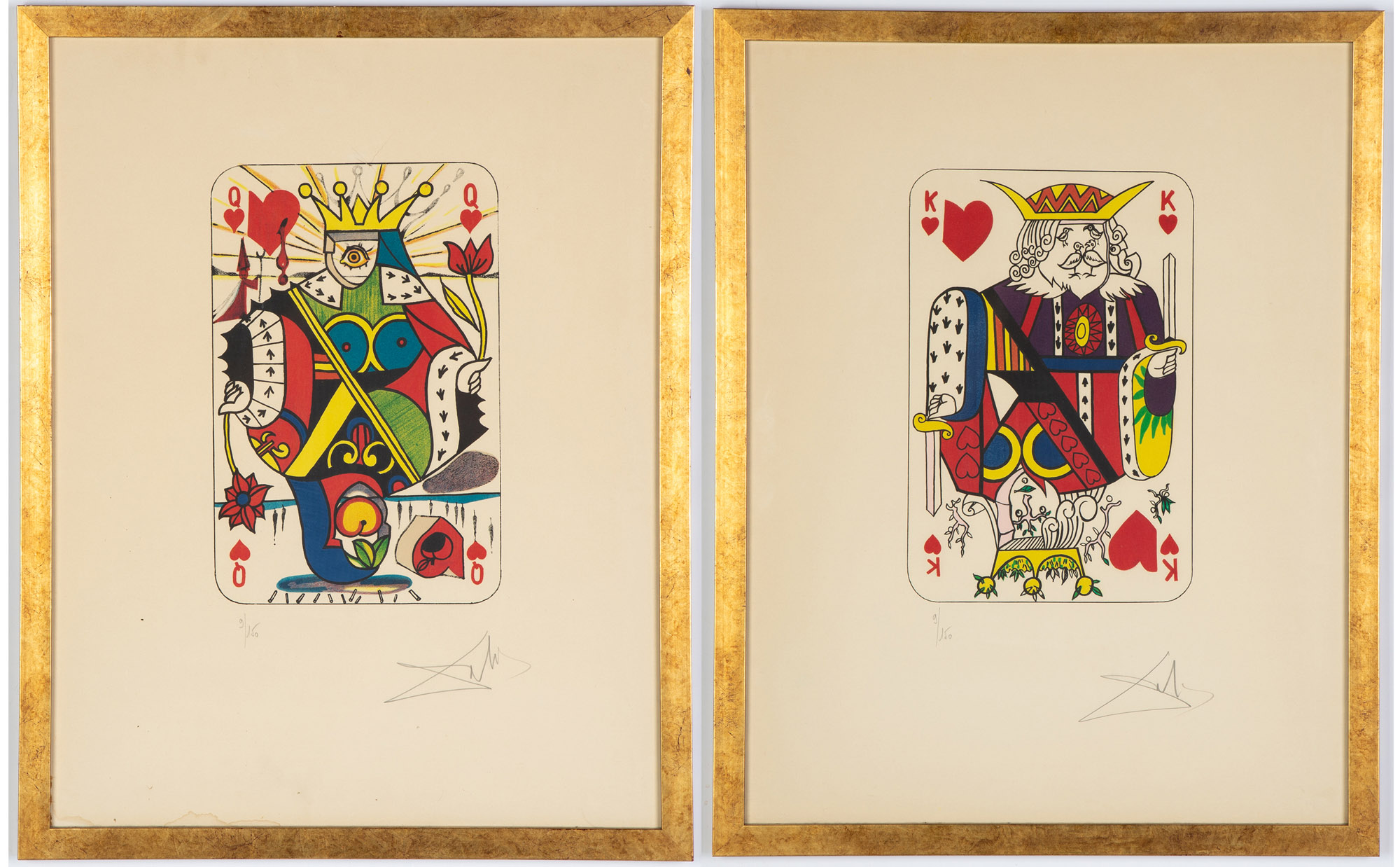 Appraisal: SALVADOR DALI SPANISH - PLAYING CARDS King of Hearts and