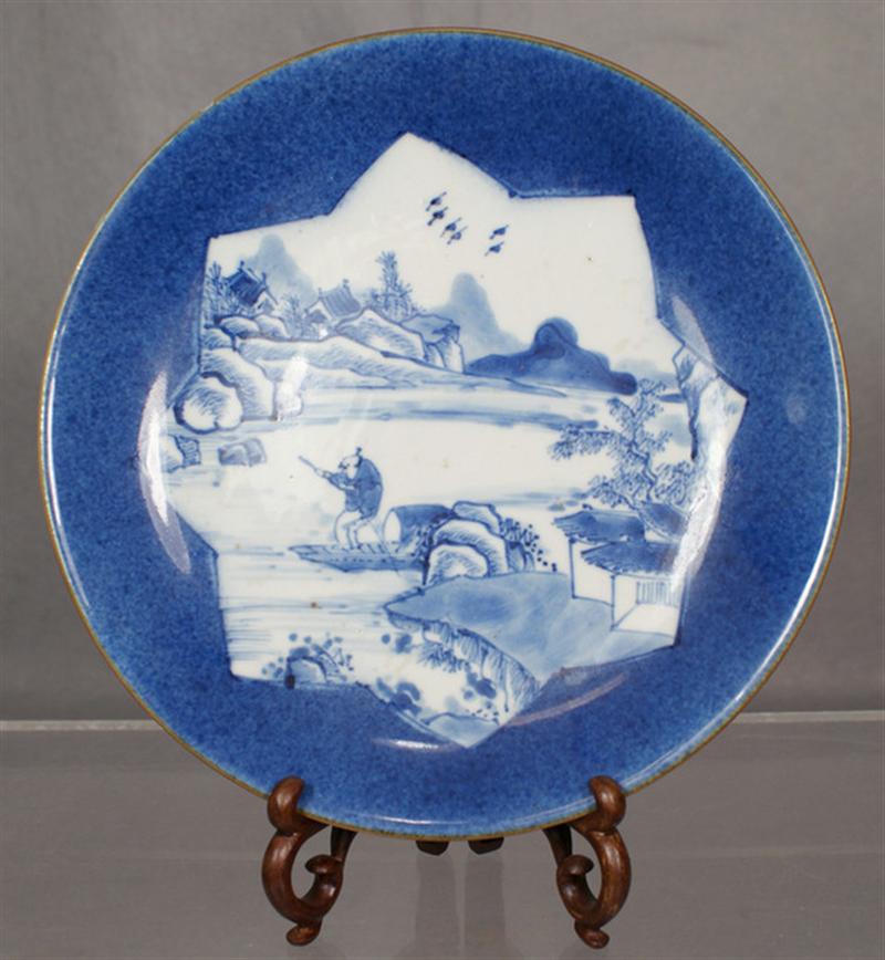 Appraisal: th c Chinese porcelain plate with landscape design on a