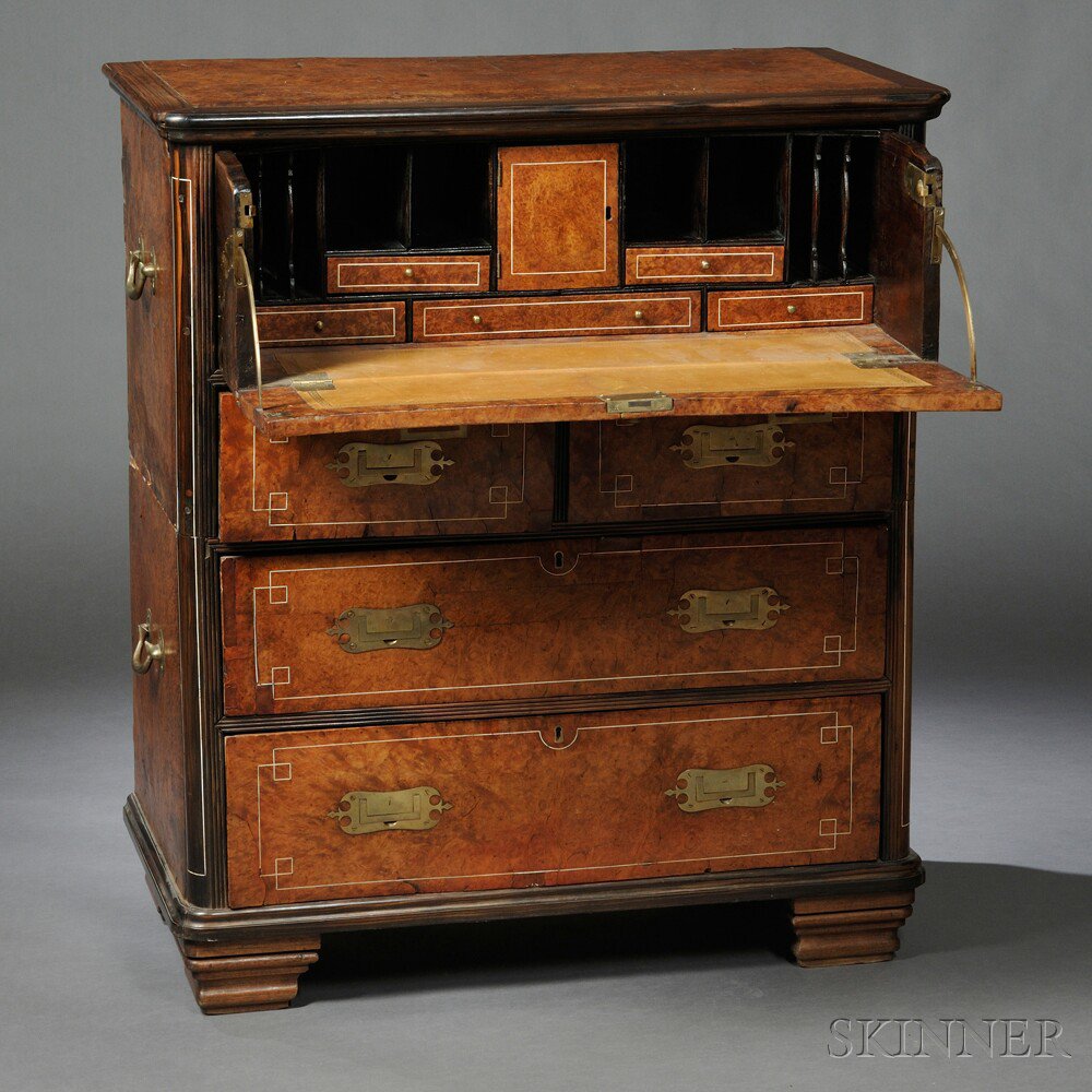 Appraisal: Desk and Chest of Drawers China for export hardwood and