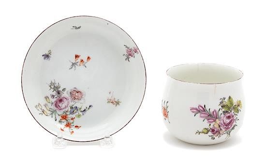 Appraisal: A Chelsea Porcelain Oversize Cup and Standard Saucer Diameter of