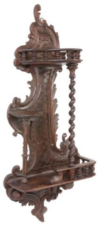 Appraisal: Italian Louis XV style carved wood etagere wall shelf th