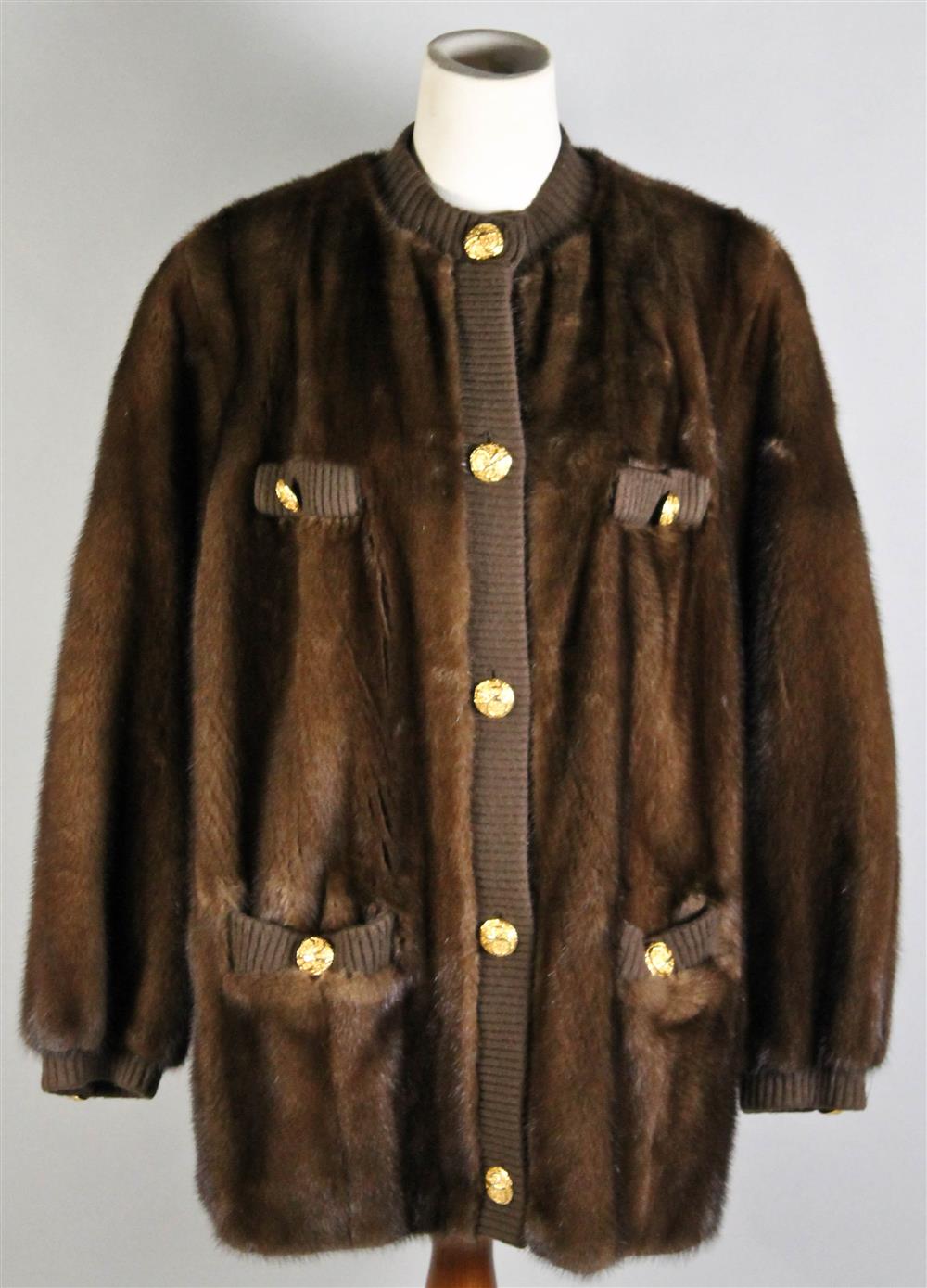 Appraisal: REVILLON SAKS FIFTH AVENUE MINK CHANEL STYLE CAR COAT brown