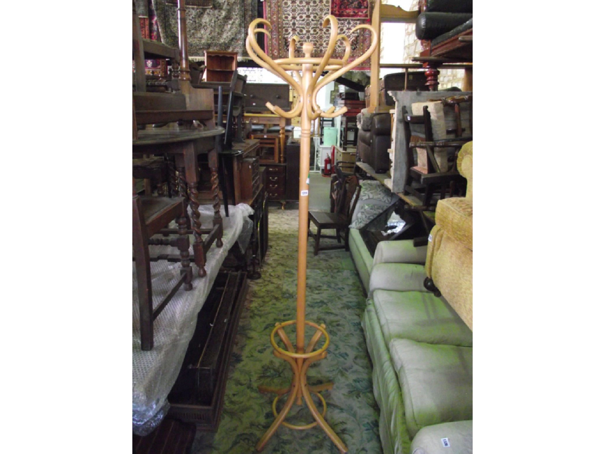 Appraisal: A contemporary beechwood Bentwood hat coat and stickstand of traditional