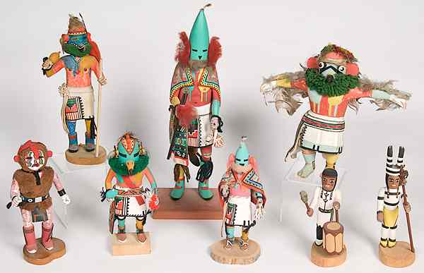 Appraisal: Collection of Hopi Katsinas lot of including an Eagle Koshare