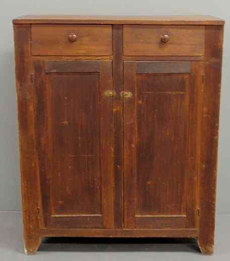 Appraisal: Pennsylvania pine jelly cupboard c with two drawers over two