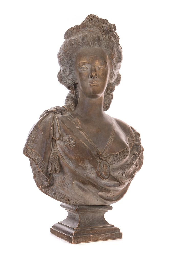 Appraisal: Terra Cotta Bust Marie Antoinette Signed Lecomte Terra Cotta Bust