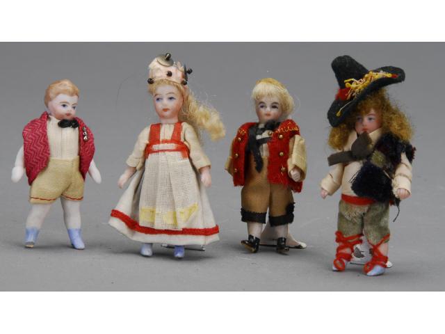 Appraisal: Lot Four Small French All Bisque Dolls France ca all