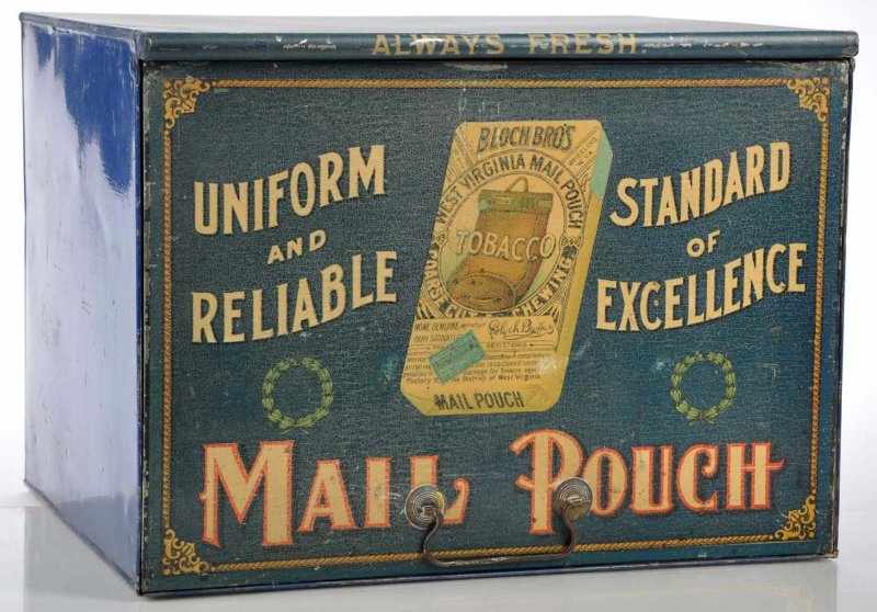 Appraisal: Mail Pouch Tobacco Bin Description Beautiful image on rare Mail