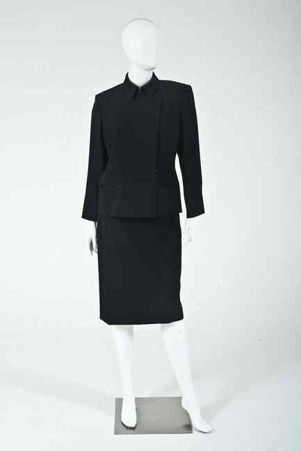 Appraisal: THREE-PIECE YVES SAINT LAURENT RIVE GAUCHE BLACK SUIT s Comprising