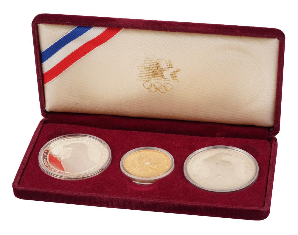 Appraisal: LOS ANGELES OLYMPIC COMMEMORATIVE COIN PROOF SETcomprising one gold coin