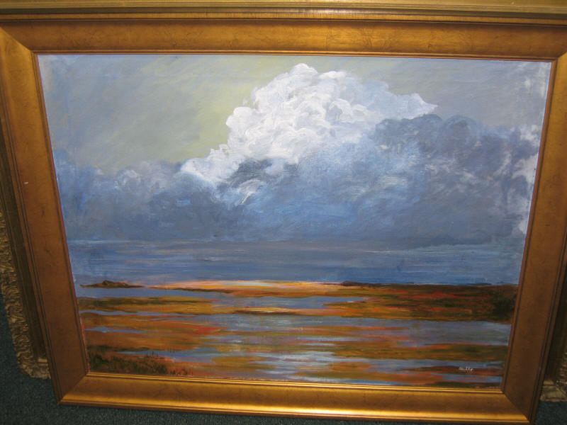 Appraisal: HINKLE TH CENTURY Storm clouds at the coast oil on