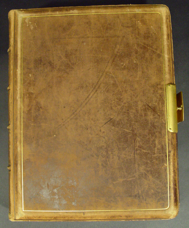 Appraisal: Victorian leather bound photograph album with gilt edged pages in