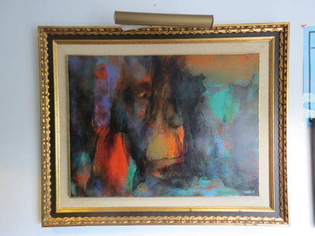 Appraisal: Leonardo Nierman acrylic The Cave well listed artist gallery label