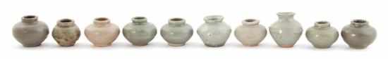 Appraisal: Chinese celadon inkpots Song or Ming Dynasty various hues of