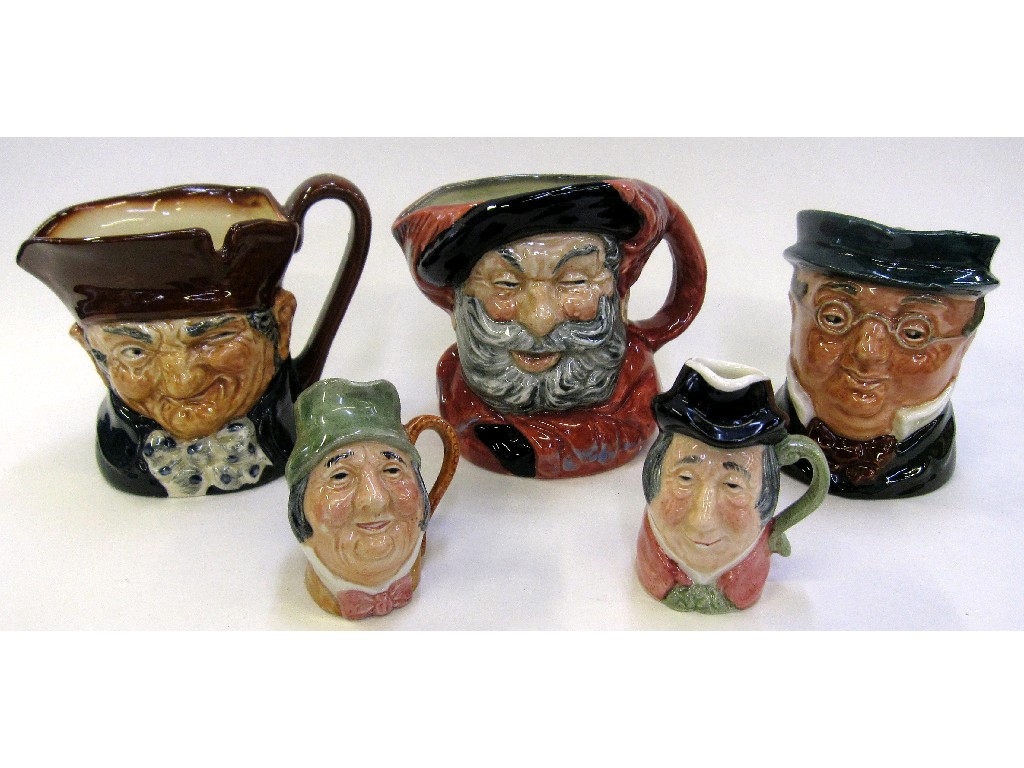 Appraisal: Three Royal Doulton character jugs and two Kelsboro Ware character