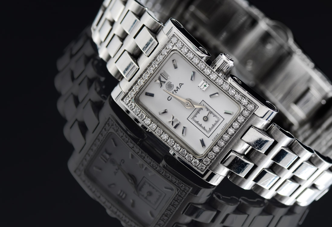 Appraisal: CYMA ''IMPERIUM'' LADIES WRIST WATCH WITH DIAMOND BEZEL Quality Swiss