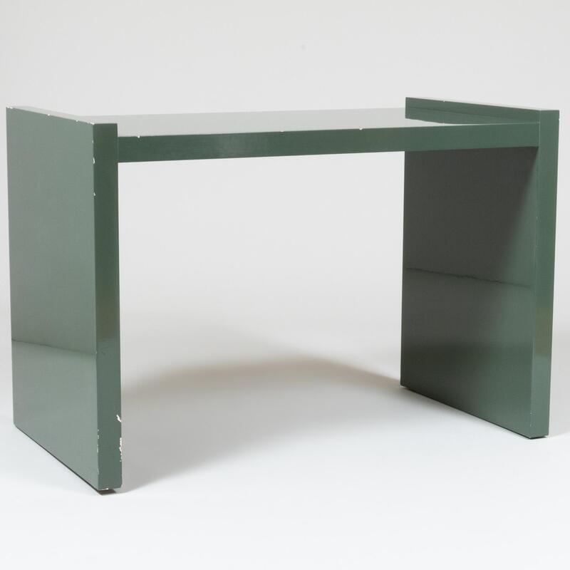 Appraisal: Ron Seff Green Lacquer Console Table x x in Note