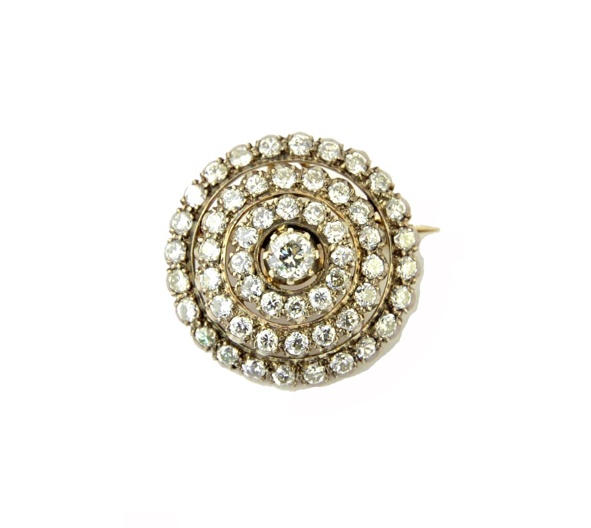 Appraisal: A diamond set pendant brooch designed as a target mounted