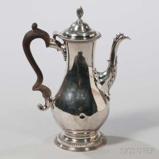 Appraisal: George III Sterling Silver Coffeepot London - Charles Wright maker