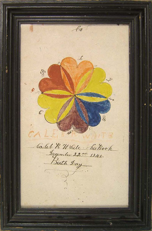 Appraisal: Ink and watercolor Problem book page dated inscribed Caleb R