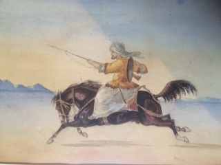 Appraisal: thC School Figure of a Turk on horseback watercolour unsigned