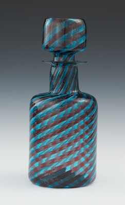 Appraisal: A Murano Glass Decanter The cylindrical decanter with a rounded