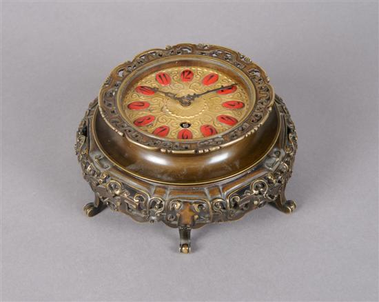 Appraisal: An Austrian Bronze Table Clock Height overall inches