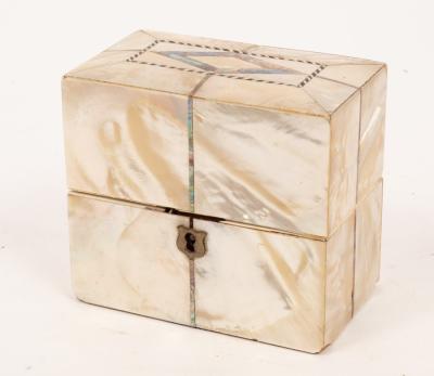 Appraisal: A mother-of-pearl scent bottle box cm wide Provenance from the