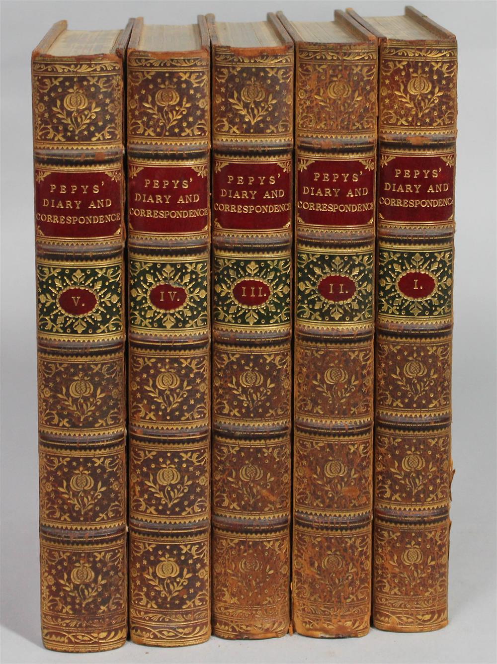 Appraisal: MEMOIRS OF SAMUEL PEPYS ESQ FRS IN FIVE VOLUMES LONDON