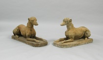 Appraisal: A Pair of Cast Cement Whippets ca Late th Early